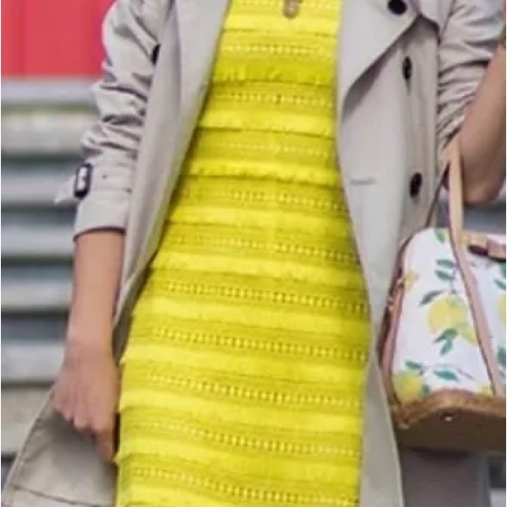 Fring Lace J. Crew Sheath in Bright Citron